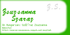 zsuzsanna szaraz business card